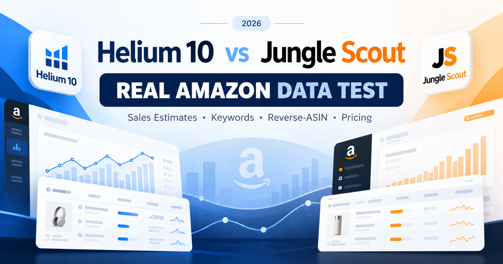 Helium 10 vs Jungle Scout comparison using real Amazon data in 2026